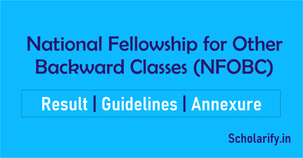National Fellowship for OBC result