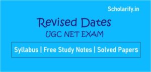 Revised Dates UGC NET Exam