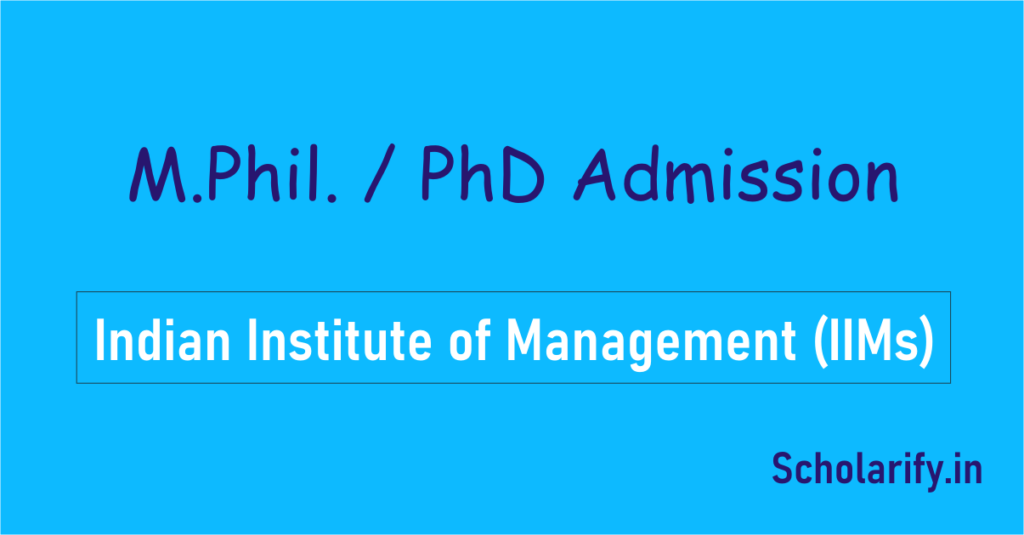 PhD Admission in IIM